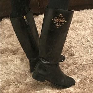 ✨Authentic ✨ Black & Gold Tory Burch Riding Boots